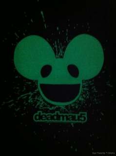 Licensed Deadmau5 Deadmaus Burst Mau Logo Glow In The Dark Adult Shirt 