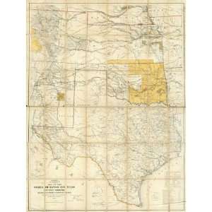  Map of The States of Kansas and Texas and Indian Territory 