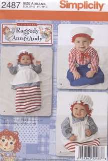 Simplicity Pattern 2487 Raggedy Ann Andy Baby Costume  