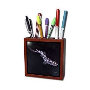  Steve Shachter Art   SPOTTED CAT SHARK   Tile Pen Holders 