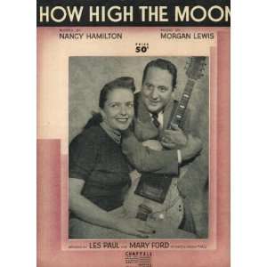   the Moon Vintage 1940 Sheet Music Recorded by Les Paul and Mary Ford