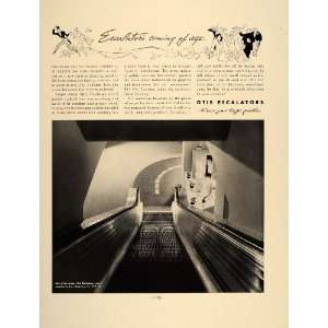 1937 Otis Escalator Stern Brothers B/W Orig. Print Ad   Original Print 
