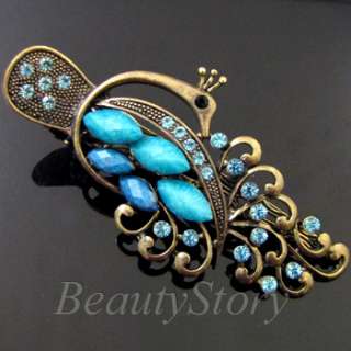 ADDL Item FREE SHIPPING antiqued rhinestone crystals peacock hair 