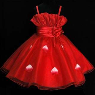15299UMO10 Girls Dress 7 8Y SZ Red Flower Amazing  