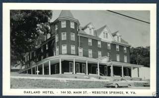Old PostCard of Oakland Hotel in Webster Springs, WV  