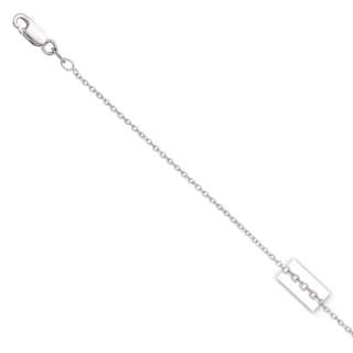 Solid Rolo Round Cable Chain Necklace 14K White Gold  