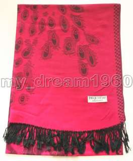 New 100%Pashmina Cashmere Solid Shawl Wrap Womens Ladies Scarf  