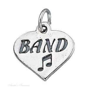  Sterling Silver Love BAND Message Heart Charm With Eighth 