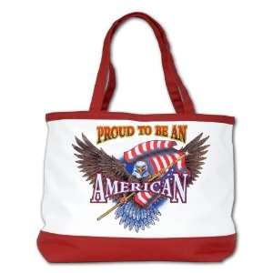   Bag Purse (2 Sided) Red Proud To Be An American Bald Eagle and US Flag