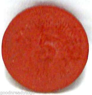 MANCHUKUO 5 FEN WORLD WAR II WWII 1945 RED RESIN COIN  