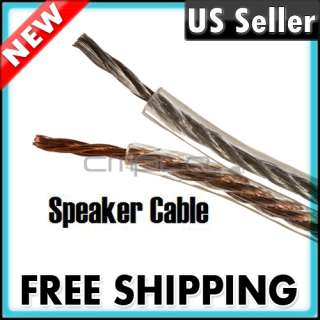 300FT 14 AWG Gauge Speaker Wire Compact Clear Cable Rolled on Spool 