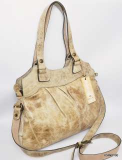   Patricia Nash Italian Leather NAPOLI Shoulder Bag Handbag Tote ~Cement