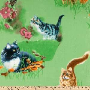   Wide Wild Wings Fleece Cats Fabric By The Yard: Arts, Crafts & Sewing