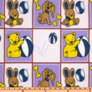   Fleece Dogs & Bears Violet Fabric By The Yard Arts, Crafts & Sewing