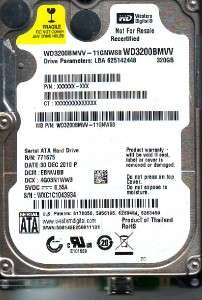 Western Digital WD3200BMVV 11GNWS0 320Gb USB EBNVJBB  