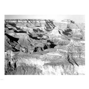   Park canyon with ravine winding Finest LAMINATED Print Ansel Adams