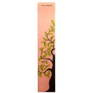    Personalized Pink Tree of Life Wooden Growth Height Chart Baby