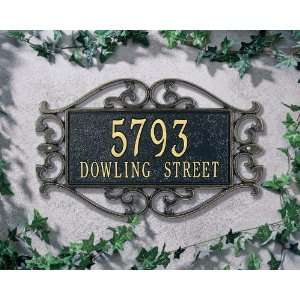   Lewis Fretwork Estate Decorative Aluminum Address Plaque Patio, Lawn