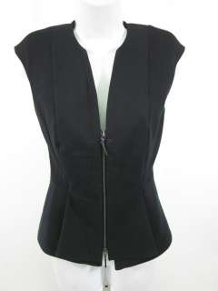 TED BAKER Black Cotton Sleeveless Zip Up Top Vest Sz 1  
