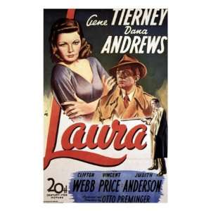 Laura, Gene Tierney, Dana Andrews, 1944 Premium Poster 
