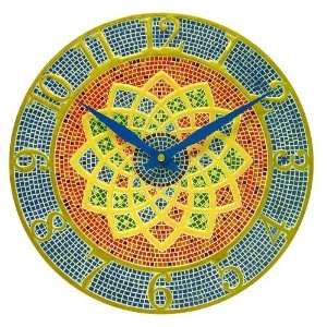  Chaney Instrument Terra Cotta Mosaic Tile Wall Clock: Home 