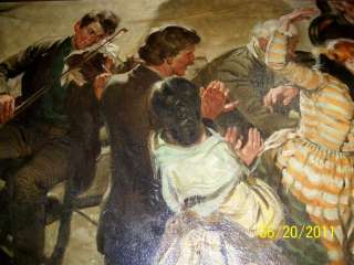 Harold Von Schmidt 30x50 Oil Painting  Square Dance   