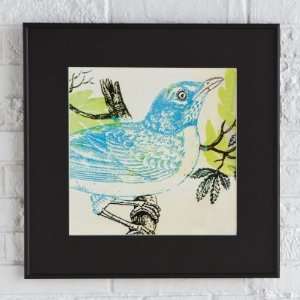   Art Bluebird by Swan Papel Framed Wall Art White Metal Frame, White