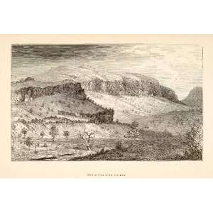  1871 Wood Engraving Santa Rita Valley Arizona Mountains 