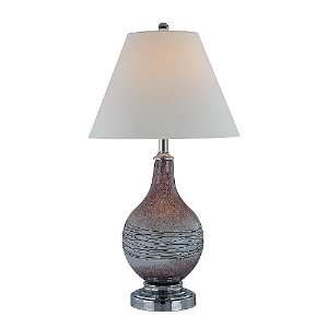 : Artista Collection 1 Light 29 Art Glass Table Lamp with Off White 