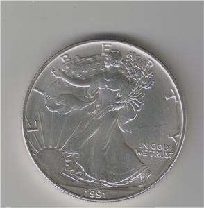 1991 BU AMERICAN EAGLE SILVER DOLLAR NICE COIN  