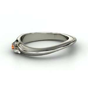  Daisy Ring, 14K White Gold Ring with Fire Opal Jewelry
