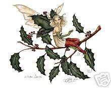 Amy Brown Fairy Greeting Card Winter Sprite Christmas  