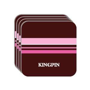 Personal Name Gift   KINGPIN Set of 4 Mini Mousepad Coasters (pink 