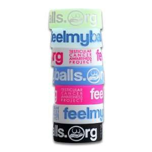   FeelMyBalls.org Mixed Color Wristbands for Testicular Cancer Awareness