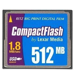  Lexar Ritz Big Print 512MB Digital Film CompactFlash Card 