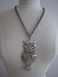 VNTAGE 1960S TORTOLANI ARTICULATED OWL PENDANT NECKLACE  