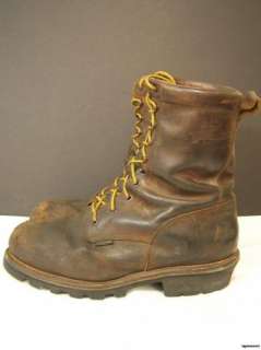 RED WING Redwing Mens Brown Leather Steel Toe Work Boots s 14 