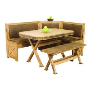 Sedona Breakfast Nook Set with Side Bench in Rustic: Home 