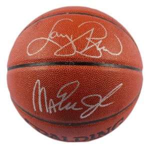  Dual Signed Larry Bird & Magic Johnson Basketball   I/O 