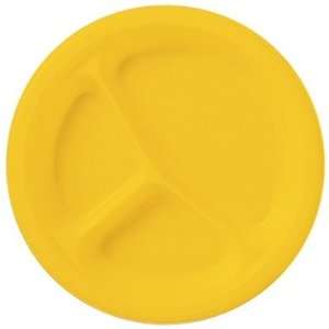 School Bus Yellow Plastic Divided Dinner Plates 