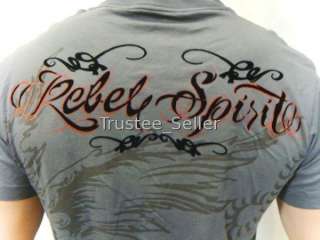 NWT REBEL SPIRIT Men Tattoo Rock Charm Skull Tee Shirts  