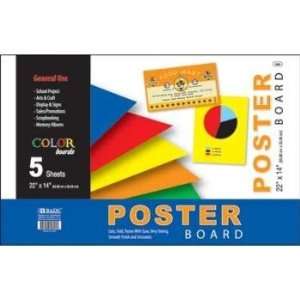  bazic 22 X 14 Asst. Color Poster Board (5/pack) Case 
