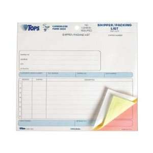  Tops Shipper/Packing List Snap Off Form (3834) Office 