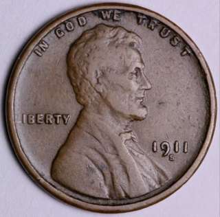 XF 1911 S Lincoln Wheat Cent Penny VERY NICE FREE P/H  