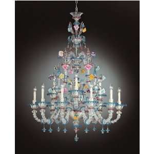  Aida Mirrored Chandelier with Candle Holders, Model 99 12 