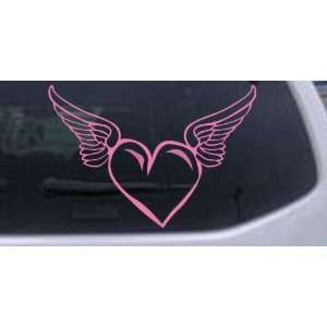 Heart With Wings Girlie Car Window Wall Laptop Decal Sticker    Pink 