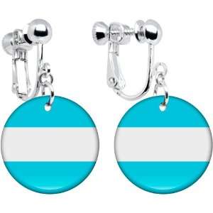 Argentina Flag Clip on Earrings