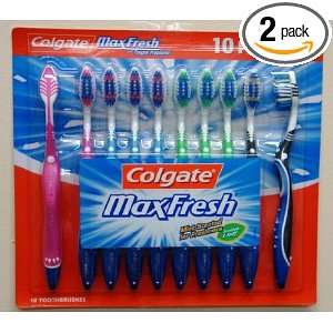 Colgate Maxfresh Toothbrush Full Head   Medium 10 count Package (Pack 