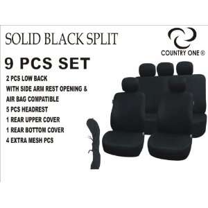   WITH FRONT AIR BAG COMPATIBLE SOLID BLACK SPLIT REAR BENCH: Automotive