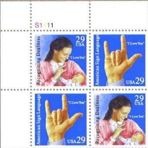  AMERICAN SIGN LANGUAGE ~ DEAFNESS #2784a Plate Block of 4 